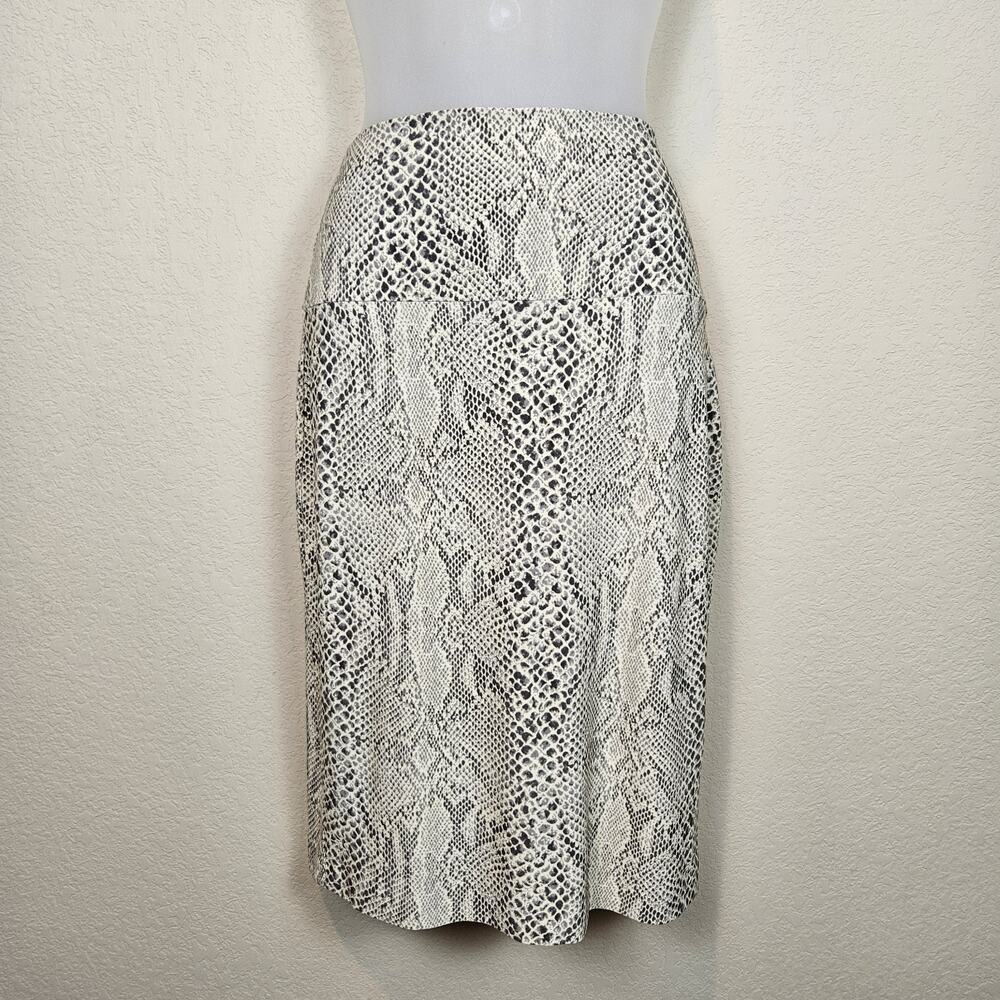 Norma Kamali Pencil Skirt S Snakeskin Animal Print Stretch City Kamalikulture